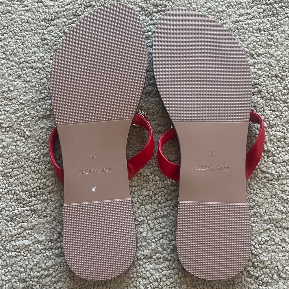 Red & White Rhinestone Sandals - Women’s 11 - Picture 4 of 5